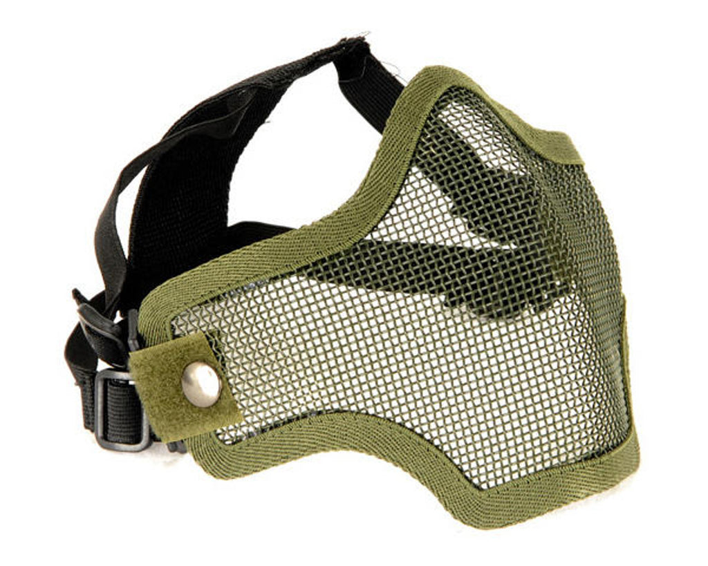 2G Steel Mesh Half Face Mask, OD Green