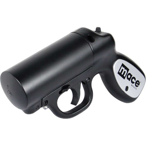 Mace Pepper Gun Distance Defense Spray with STROBE LED, Matte Black