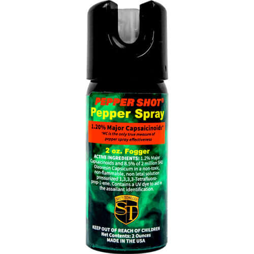 Pepper Shot 1.2% MC 2 oz pepper spray fogger - Front