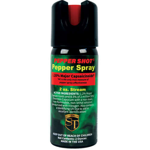 Pepper Shot 1.2% MC 4 oz pepper spray fogger - Front