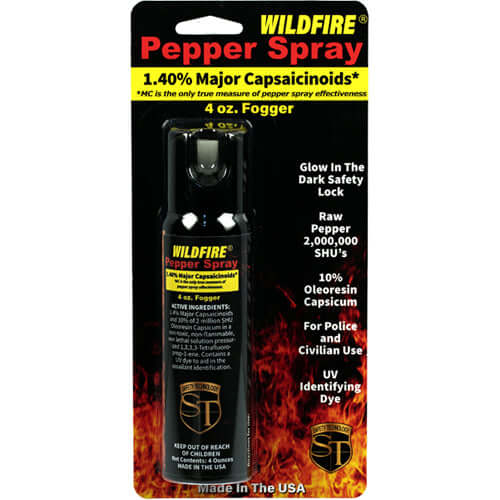 WildFire 1.4% MC 4 oz pepper spray fogger - Package Front