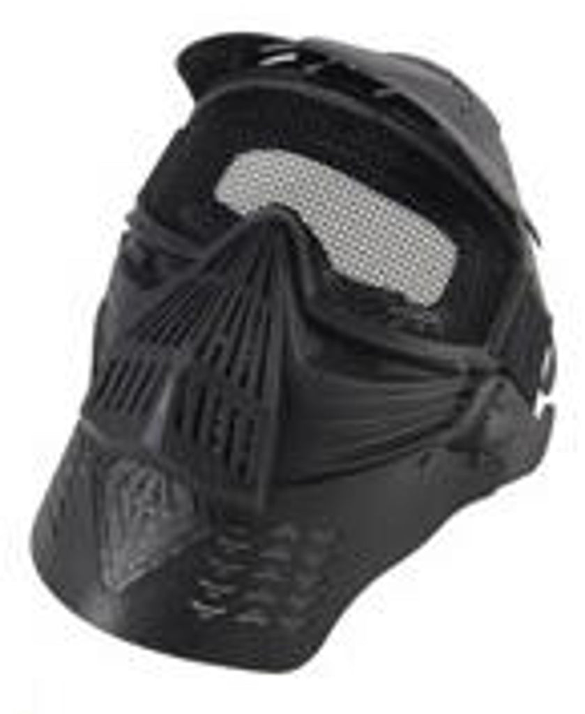 Full Face Mask with Mesh Goggles and Neck Protector, Black