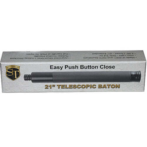 16” Rubber Handle Push Button Baton - Case Front