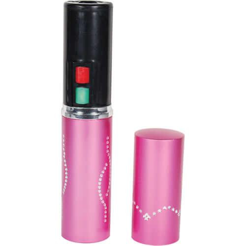 25,000,000 Volt Rechargeable Lipstick Stun Gun with Flashlight - Pink