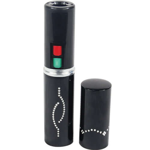 25,000,000 Volt Rechargeable Lipstick Stun Gun with Flashlight - Black