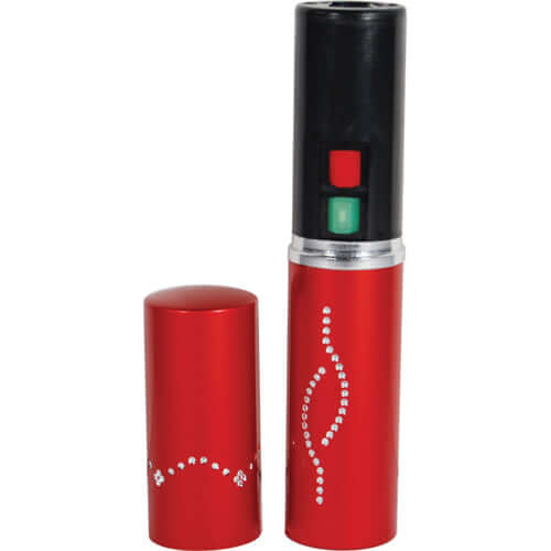 25,000,000 Volt Rechargeable Lipstick Stun Gun with Flashlight - Red