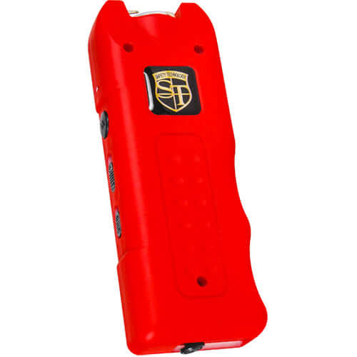 80,000,000 volt MultiGuard Stun Gun Alarm and Flashlight with Built in Charger - Red