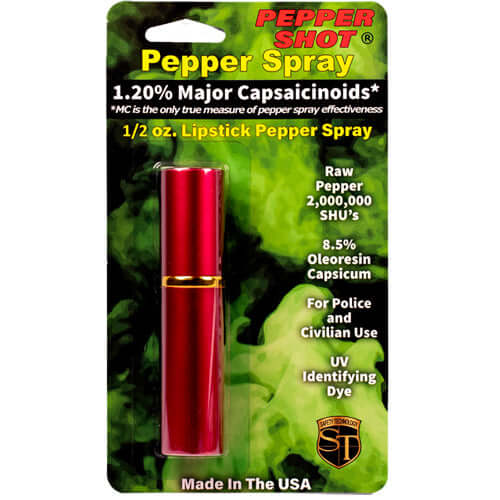 Pepper Shot 1.2% MC 1/2 oz lipstick pepper spray 