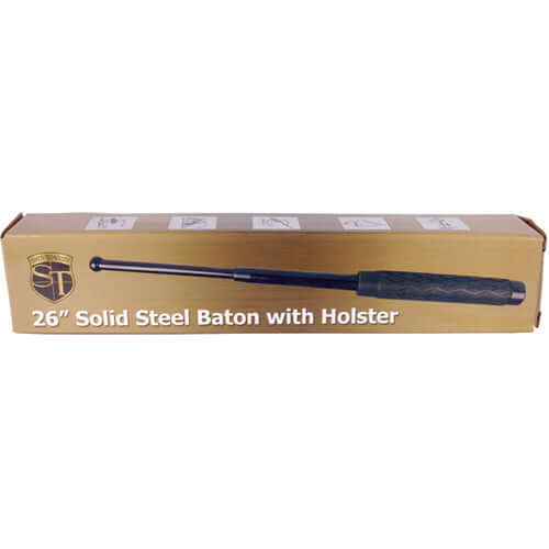 16 inch Rubber Handle Steel Baton - Package Back